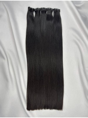 Виетнамска коса Genius Weft 60см - Тъмно кестенява/черна 1B