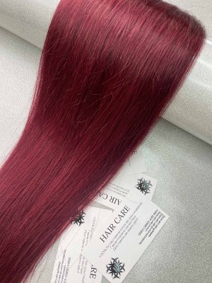 55 cm Natural Remy Hair Weft - Dark Mahogany 99J