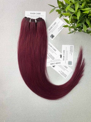 55 cm Natural Remy Hair Weft - Dark Mahogany 99J