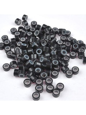 Micro inele negre cu silicon pentru extensii de păr